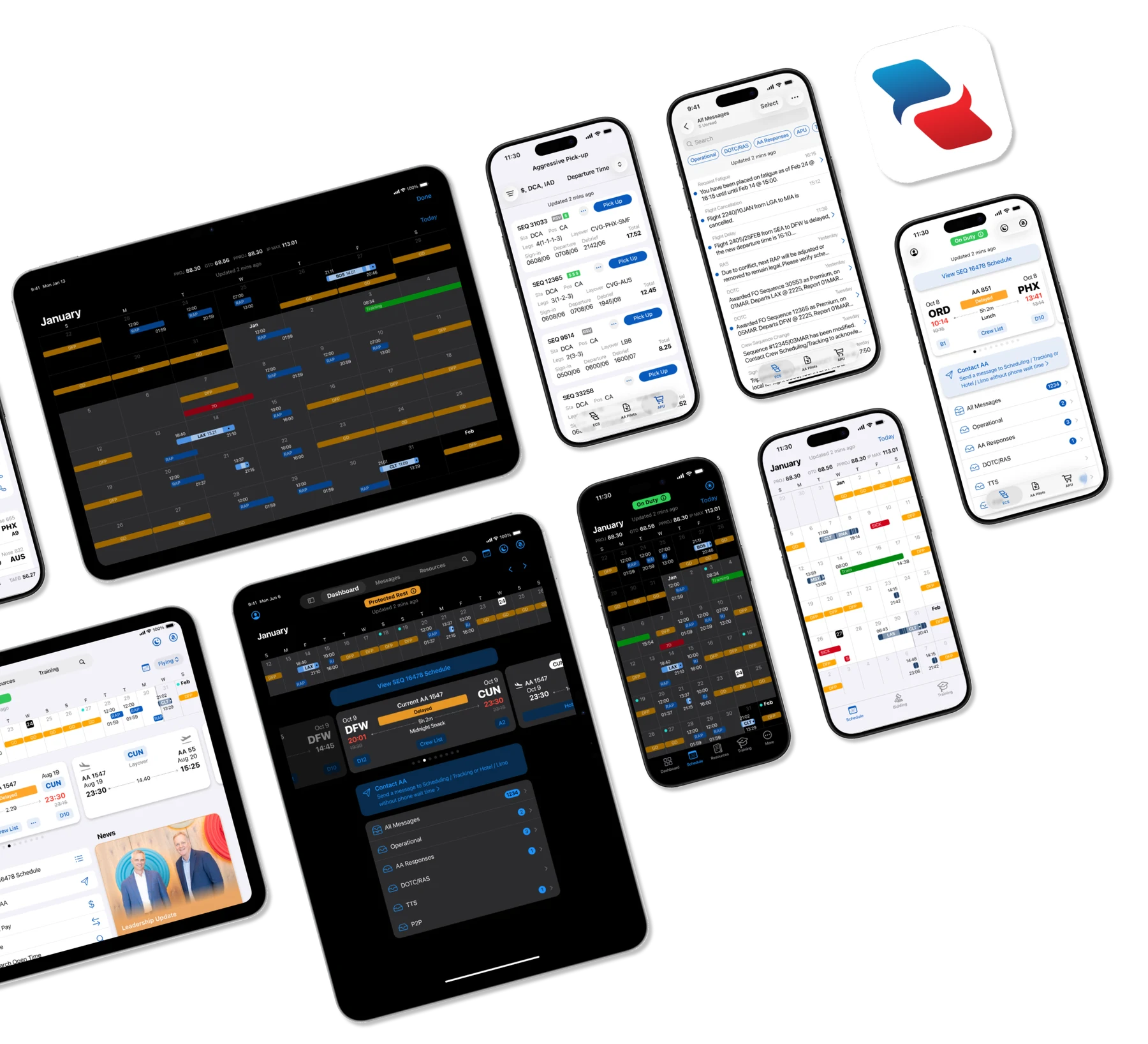 Major U.S. airline crew communication app