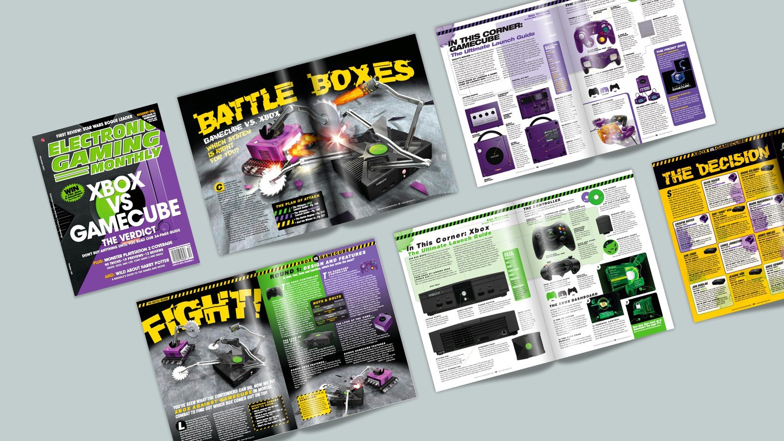 EGM #149 Xbox vs GameCube spread